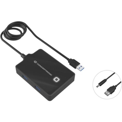 Conceptronic HUBBIES11B replicatore di porte e docking station per laptop USB 3.2 Gen 1 (3.1 Gen 1) Type-A Nero