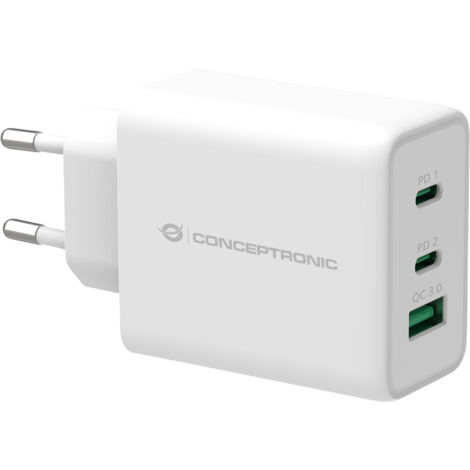 CONCEPTRONIC Ladegerät 3Port  65W,2xUSB-C/1xUSB-A    PD weiß (ALTHEA12W)