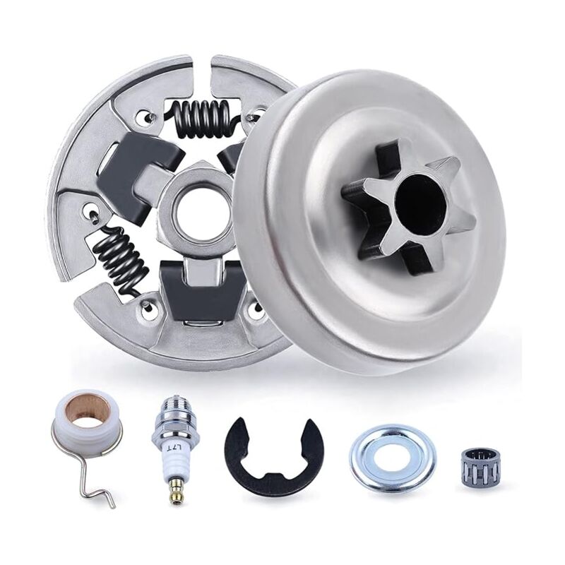 concerner3/8' Pignon et Embrayage Kit pour STIHL 017 018 MS170 MS180 021 023 025 MS210 MS230 MS250, ADEFOL Pignon + Tambour Embrayage + Roulement +