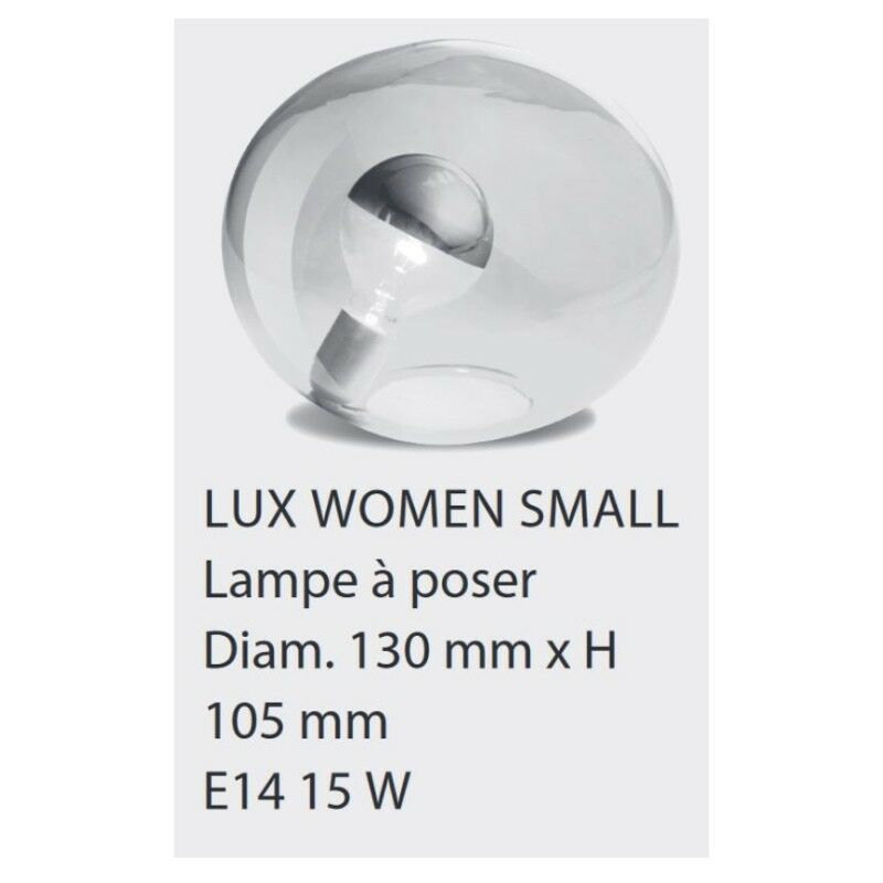 Image of Concept Verre - luxwomen s - Transparent glass bedside lamp E14 15W IP20 - Ø13xH10.5cm