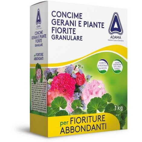 ADAMA GROUP Concime granulare per Gerani e Piante Fiorite Adama NPK 8-15-11, confezione 1 Kg.