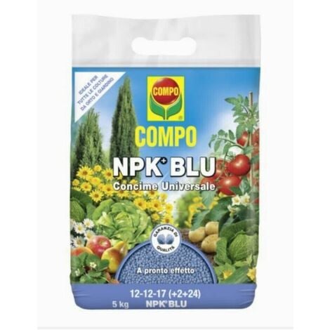 Concime in granuli Universale COMPO NPK+BLU piante orto frutta in sacco - da 5 kg