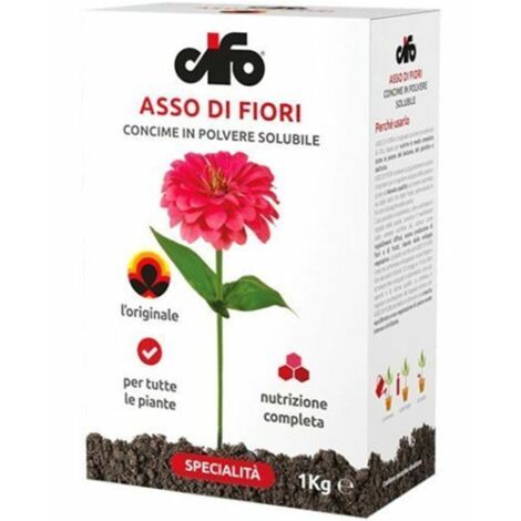 CONCIME IN POLVERE SOLUBILE ASSO DI FIORI 20 20 20 NPK + MICROELEMENTI CONCIMI FERTILIZZANTE