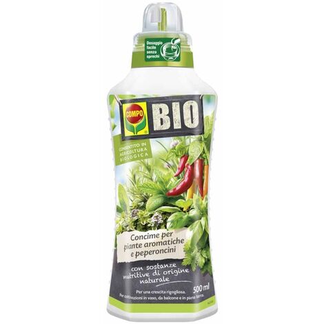 Concime per piante aromatiche e peperoncini Compo Bio 500ml