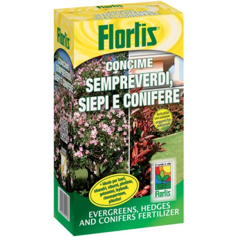 CONCIME PER PIANTE SEMPREVERDI E CONIFERE 1KG FLORTIS GIARDINO SIEPI