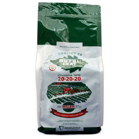 Concime Solubile Nutri Leaf 20.20.20 Disponibile nei formati 2 - 5 lbs