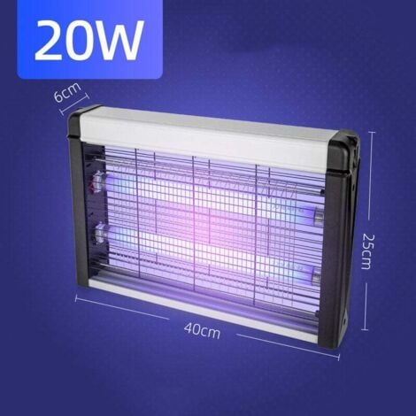 AUTRES Concise Home Anti Moustique Lampe UV Tue Mouches,Anti Insectes Répulsif, Destructeur d' Insectes Non Toxique pour Maison, Bureau, Anti Moustiques Exterieur, argenté (20w)