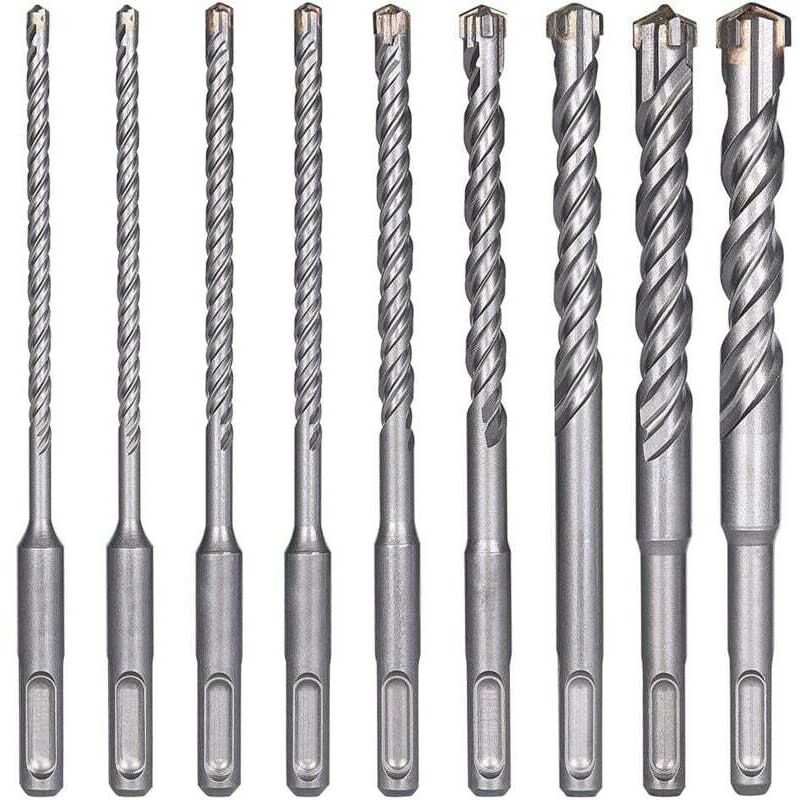 Concrete Drill Bits, 8PCS Impact Drill Masonry Drill, 5,6,6,8,8,10,12,14 x 160mm Drilling Tools for Drilling Holes in Concrete, Ceramic Tile, Stone