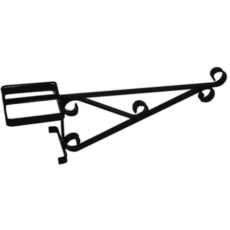 Concrete Post Hanging Basket Bracket Steel Black Garden Pride