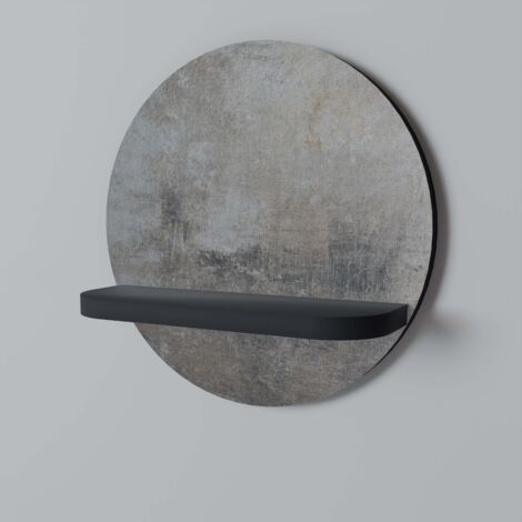 CONCRETE WALL Rundes Regal Schwarz