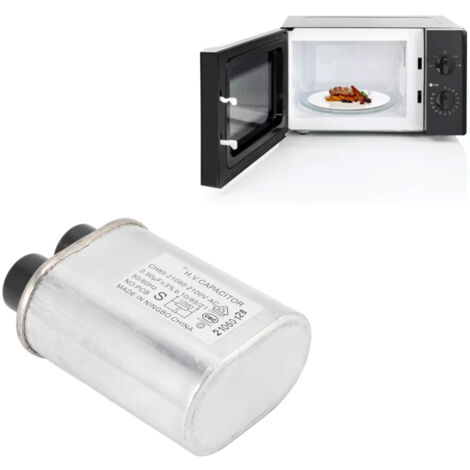 Condensador de alto voltaje para hornos microondas, acero inoxidable, 0,9 µF 2100 V, repuesto para insertos Galanz Midea 2+2.
