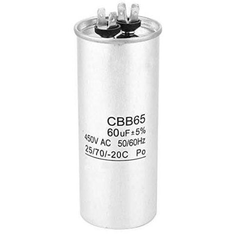 Condensador de arranque del compresor de aire acondicionado KZQ CBB65 450 V 60 UF