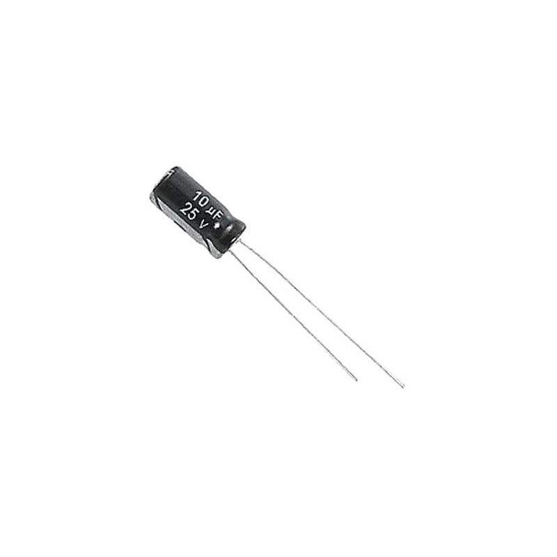 

Condensador Electrolitico 10uF 25Vdc Medidas 5x11mm