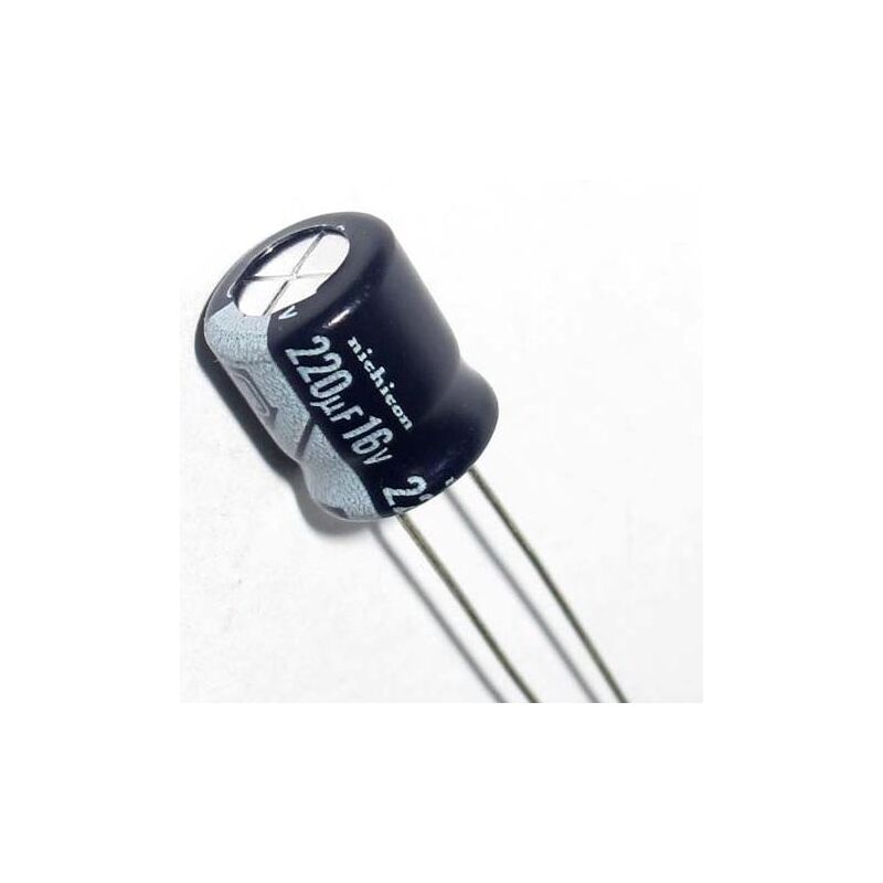 

Condensador Electrolitico 220uF 16Vdc Medidas 6,3x11mm