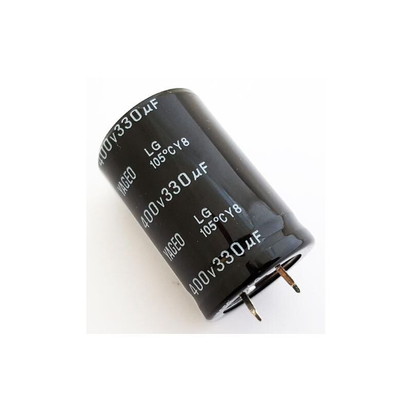

Condensador Electrolitico 330uF 400Vdc Medidas 30x45mm 2pin