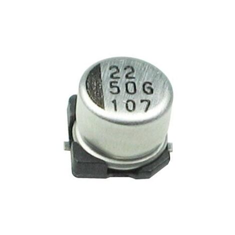 Condensador Electrolitico SMD 2,2uF 50Vdc Medidas 4x5,3mm