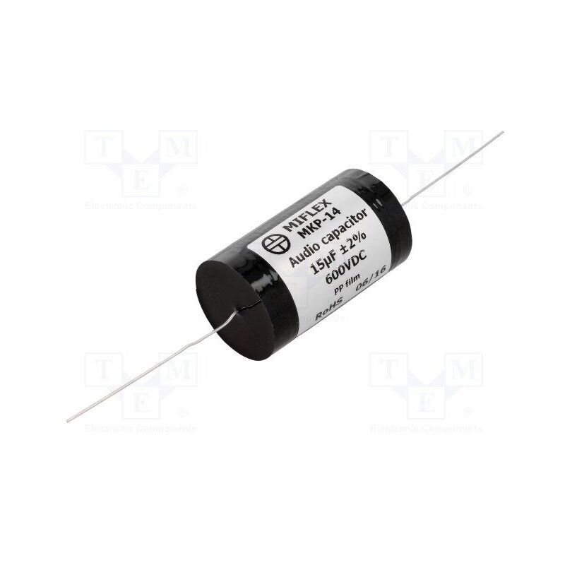 

Condensador Polipropileno Especial AUDIO 15uF 600Vdc Axial MKP14-15U/600