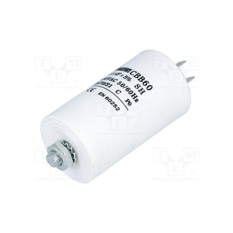 

Condensador Trabajo Motor 7,5uF 450Vac Faston 30x52mm M8 12AG075