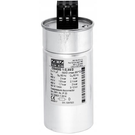 Condensador ZEZ-Silko 2kvar 440V Cn=3x10.96μF In=3x2.63A
