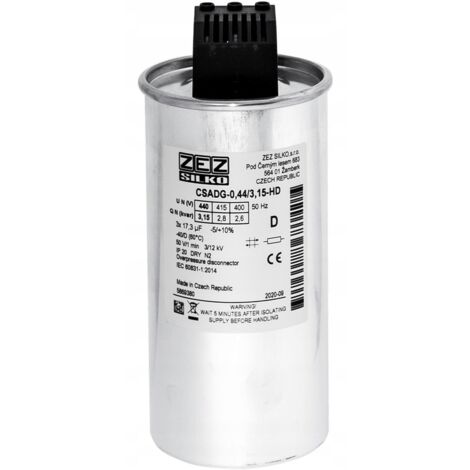 Condensador ZEZ-Silko 3.15kvar 440V Cn=3x17.26μF In=3x4.14A