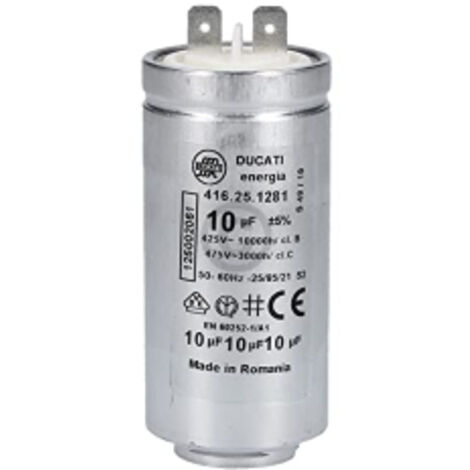 Condensateur 10 uF compatible avec AEG 125002061/5 pour sèche-linge