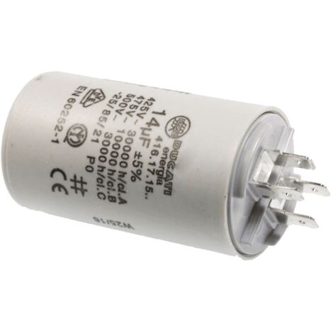 Condensateur 14µF 400V pour lave-vaisselle – Forme radiale – Compatible avec Brandt, Thomson, Whirlpool, Ariston, Ignis - MF-400