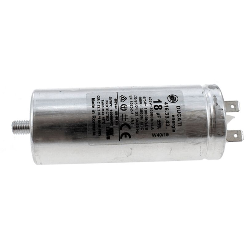 Condensateur 18 Uf. Compressor Pour Seche Linge Indesit - C00296252