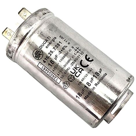 Condensateur 18µf (1240344612) Sèche-linge AEG, ELECTROLUX, EZANKER, FAURE, ZANKER, ZANUSSI