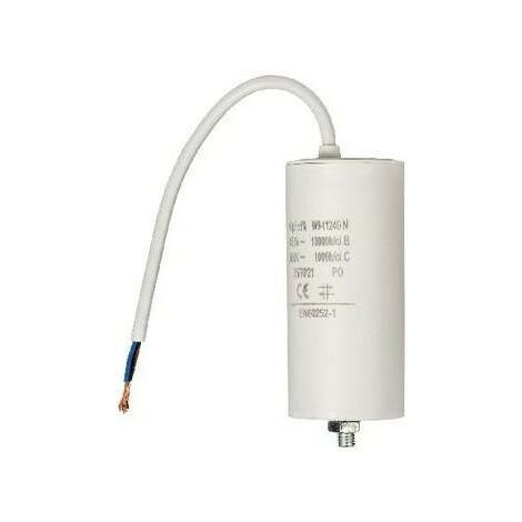 Condensateur 20µF 450VAC – Dimensions Ø42mm x 70mm – Température -25ºC à +85ºC – Type vis M8 – Câbles de 150mm - 20mf450v