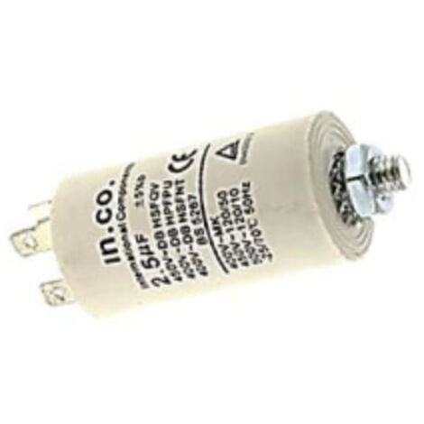 Condensateur 2.5 µf 450v pour Lave-vaisselle 32X0293 ARISTON HOTPOINT, ARTHUR MARTIN
            ELECTROLUX, BLANCO, BOSCH, BRANDT, CDA, DE DIETRIC