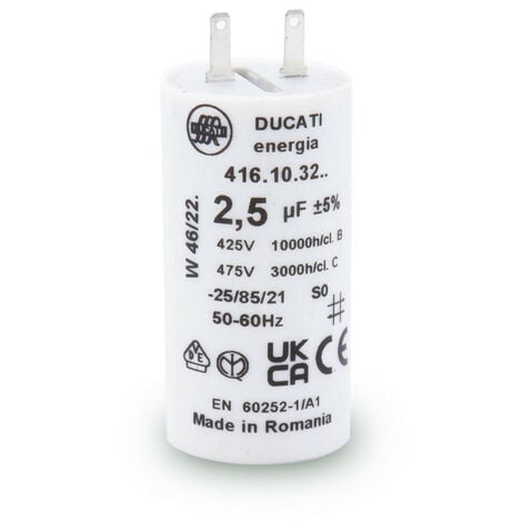 DUCATI Condensateur, 2,5 uF, Cosses, Meco, Réparation de Moteur de Volet Roulant, Universel