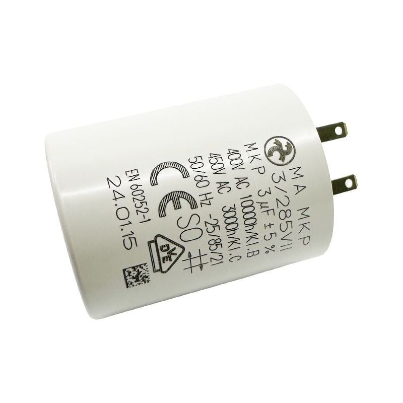 Condensateur 3µF - Ø30x38mm - pour moteur de volet roulant Cosses 2.8 mm - Somfy 5113667A