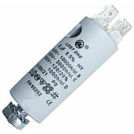 Condensateur 4 MF (481212118132, 49011940) Lave-vaisselle AEG, ARISTON HOTPOINT, ARTHUR MARTIN ELECTROLUX, BALAY, BAUKNECHT, BOSCH, CANDY, CONSTRUCTA, DOMETIC, ELECTROLUX, FAURE, GENERAL ELECTRIC, HOO