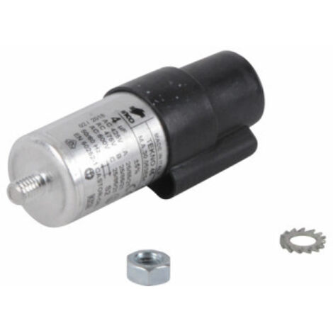 Condensateur 4µF 2 pôles 3mm – Démarrage permanent moteur monophasé 230V – Compatible appareils thermiques Cuenod et Elco