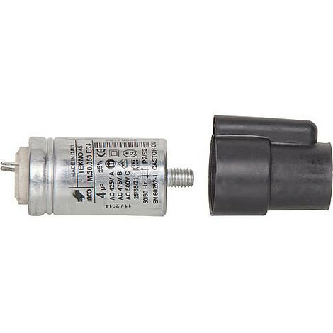 Condensateur 4µF 30mm – Longueur 57mm – Compatible chaudières Riello 358T1, 362T1, 370T1 – Remplace 3007479
