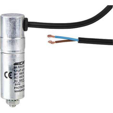Condensateur - 6,0 pour moteur/pompe de circul jusq 400 V MLR 25 L4060 3083 J/C avec cable BG