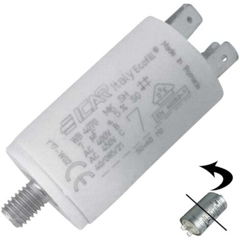 Condensateur 7MF (41039164, 482000079431) Sèche-linge ARISTON HOTPOINT, ASKO, BRANDT, CANDY, HOOVER, IBERNA, INDESIT, OSTEIN, OTSEIN, ROSIERES, WHIRLPOOL, ZEROWATT