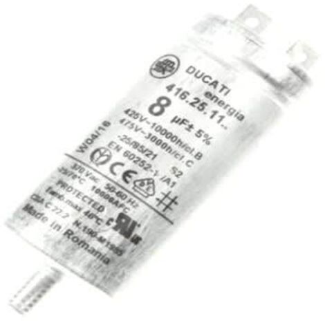 Condensateur 8µf 450v 6531420 5724750 - seche-linge