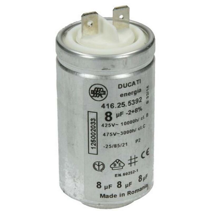 Electrolux - Condensateur 8MF 450V (280345-59199) (1250020334) Sèche-linge faure, arthur martin aeg, zanussi, proline