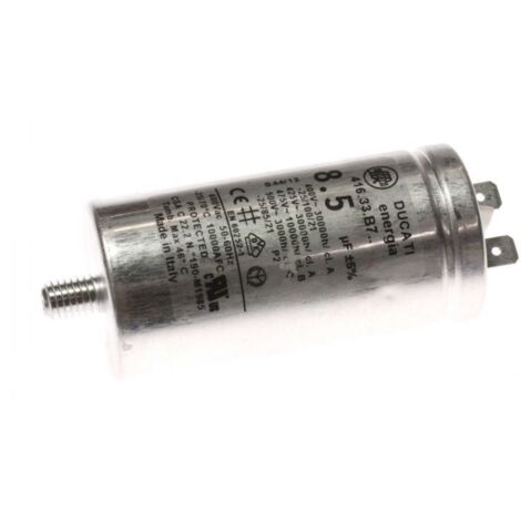Condensateur 8MF 450V (AS0030666, 6531420) Sèche-linge TEKA, HAIER, BLUESKY, CONSTRUCTA, FAR, HIGHOME, CURTISS, HORN, BOMPANI, SAUTER, BSK, WHIRLPOOL, NEFF, BRANDT, CALEX, CRYSTAL, HIGHONE, HYGENA, ZA