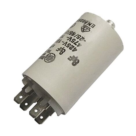 Condensateur 8MF 450V (AS0030666, 6531420) Sèche-linge VEDETTE, SABA, BLOMBERG, ELECTROLUX, MARKLING, CURTISS, ZANUSSI, AYA, IGNIS, FAGOR, SIDEX, HAIER, PROLINE, SIEMENS, WHIRLPOOL, HIGHOME, ELEKTRA-B