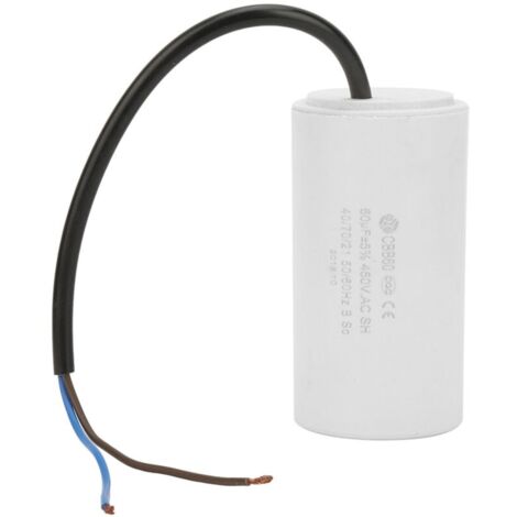 Condensateur AC portable 60µF – Tension 230V – ESR 0.2 – Fréquence 50/60Hz – Pour moteurs de climatiseur