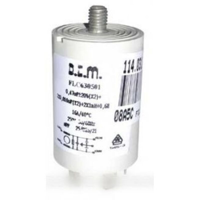 Condensateur anti-parasitage - 0.47µf d'origine (481212208003) Four micro-ondes ariston hotpoint, bauknecht, ignis, ikea Whirlpool indesit,