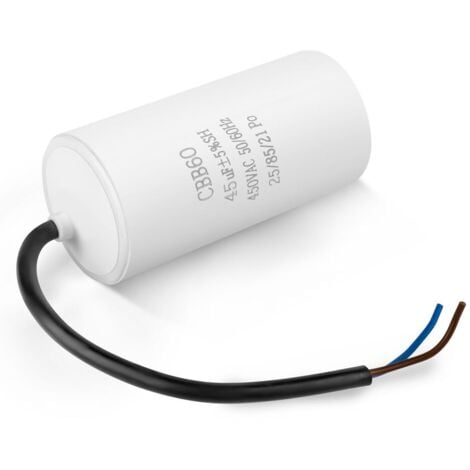 Condensateur CBB60 25uF 450V 2 fils 100mm moteur électrique démarrage compresseur pompe à eau