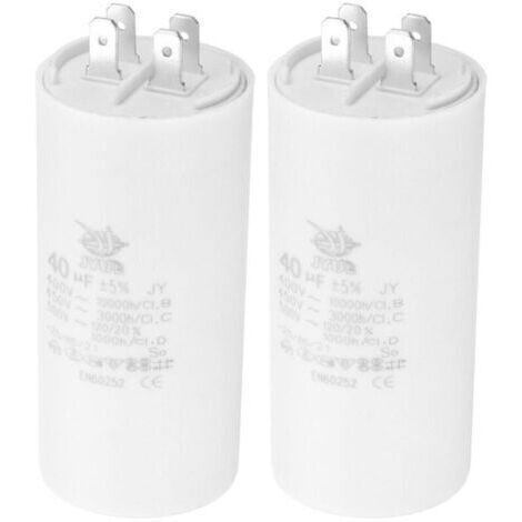Condensateur CBB60 40uf AC 450V 4-broche 50/60HZ Double Insert Climatiseur Pompe Eau Ventilateur Moteur Étoile 95x45 mm