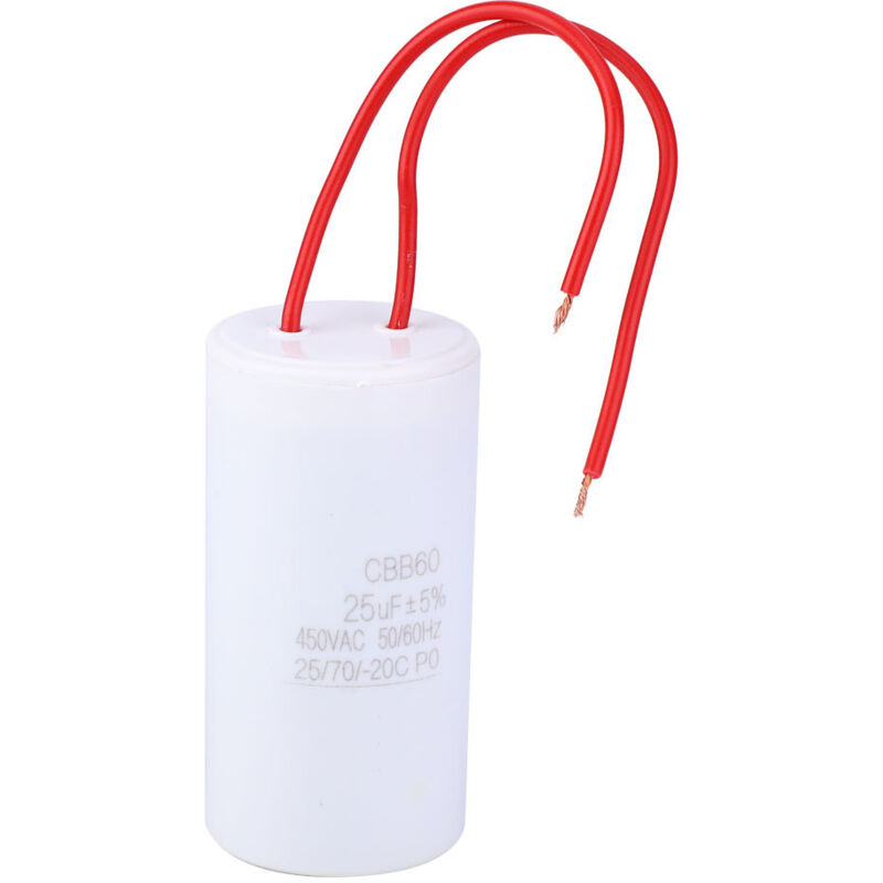 Condensateur, CBB60 condensateur de démarrage 25uF 450VAC pour appareils électroménagers 25/70/-20 condensateur de démarrage CBB60 25UF 450VAC