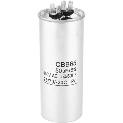 Condensateur CBB65 450V 50µF pour démarrage moteur, climatisation et applications électromoteurs