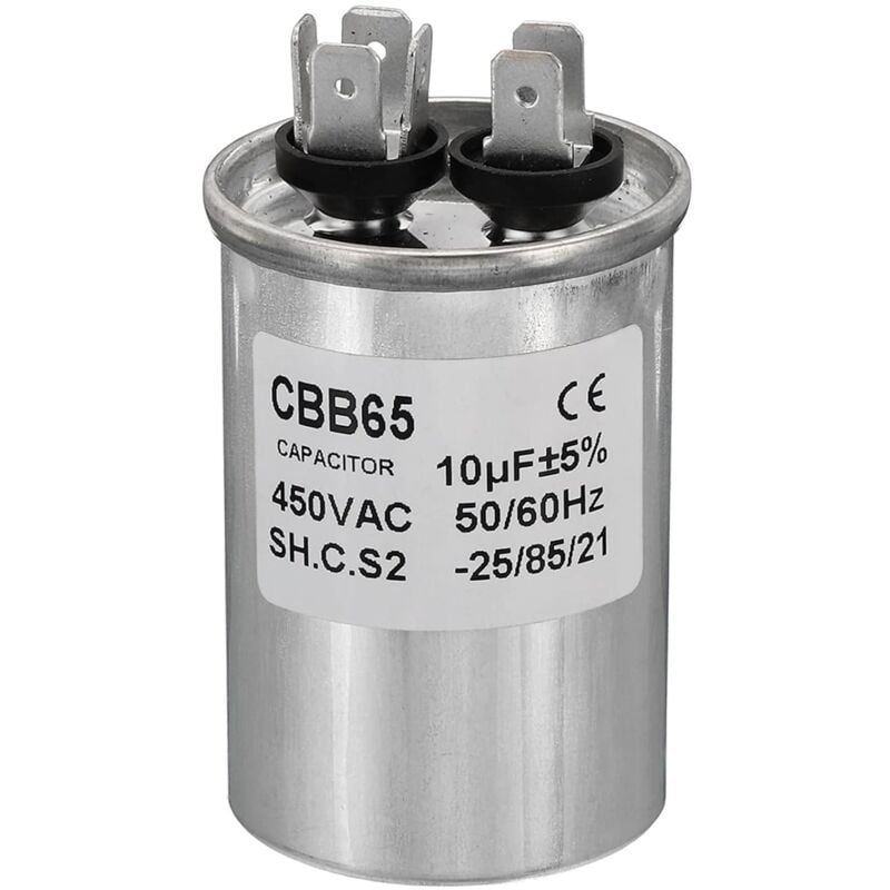 Condensateur CBB65 80uF 450V métal 2 bornes moteur électrique démarrage compresseur pompe à eau