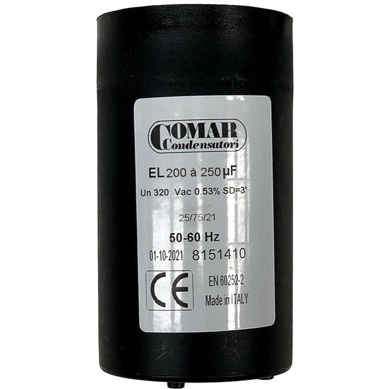 Condensateur De Démarrage 200uf à 250uf 250v à Cosses Faston Pour Moteur Monophasé