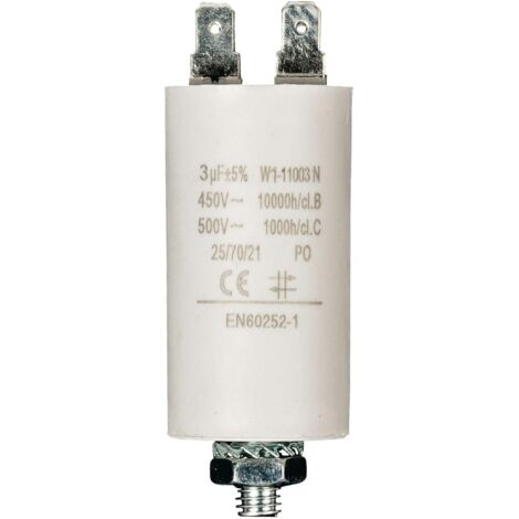 Condensateur de démarrage 3µF - 450V à cosses